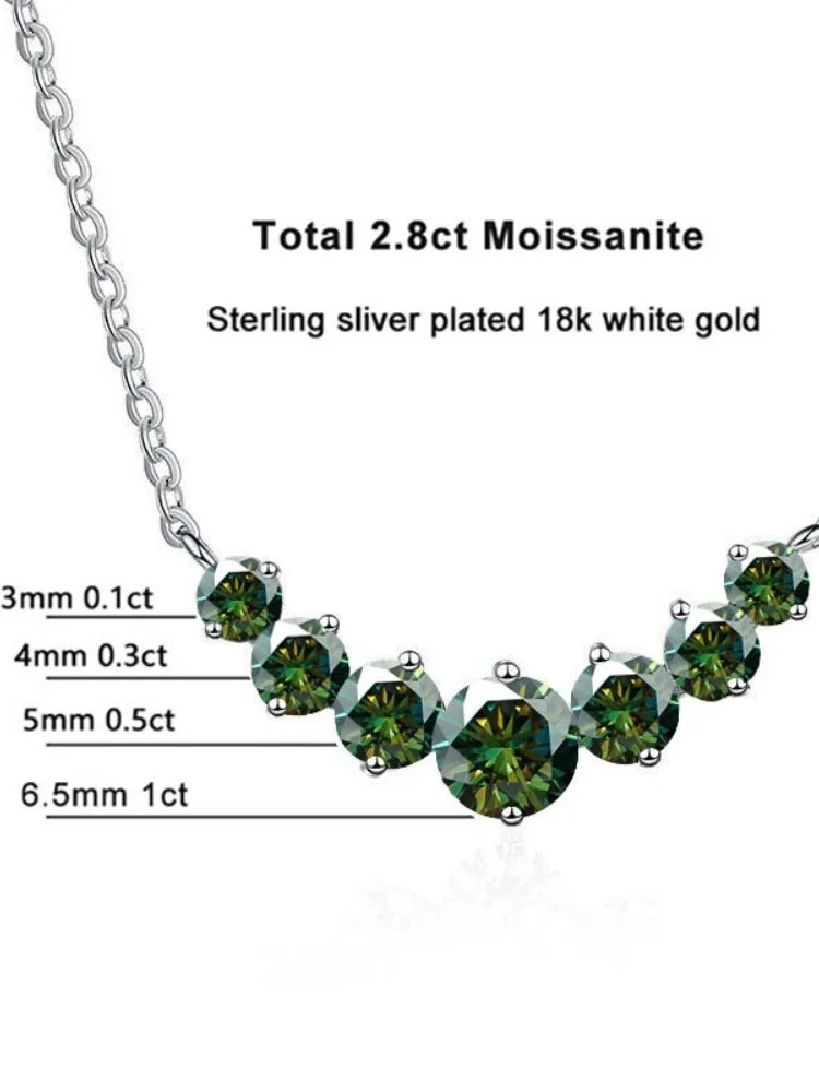 Moissanite Pendant Necklace, 2.8CT