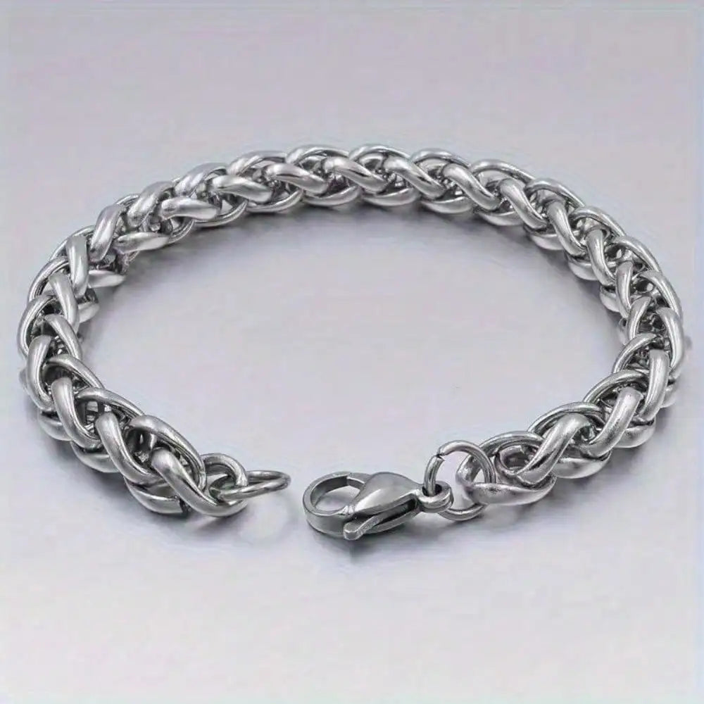 925 Sterling Silver Wheat Chain Bracelet – Classic Unisex Link Bracelet