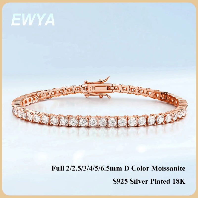 Rose Gold Moissanite Tennis Bracelet