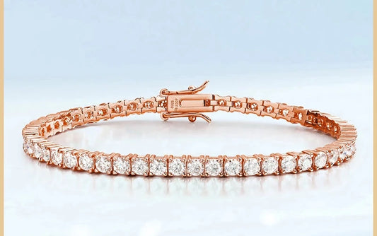 Rose Gold Moissanite Tennis Bracelet