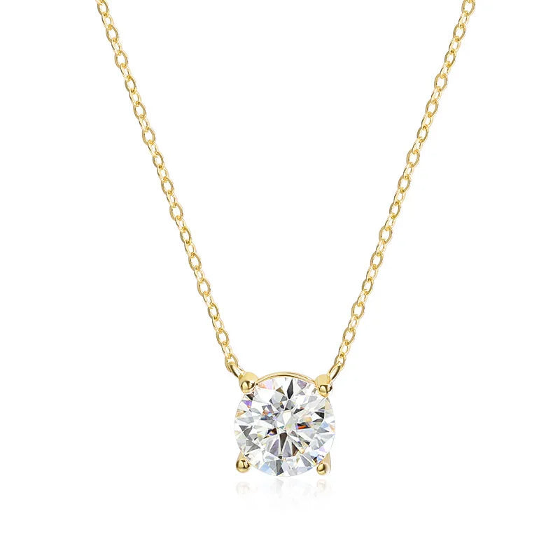 Rose Gold Moissanite Pendant Necklace