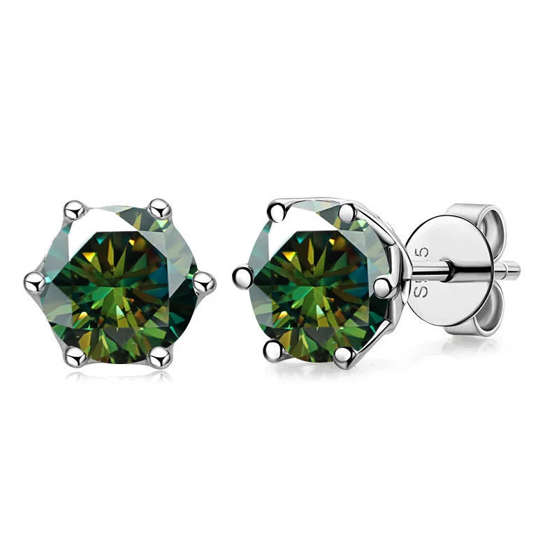Moissanite Stud Earrings, 1CT