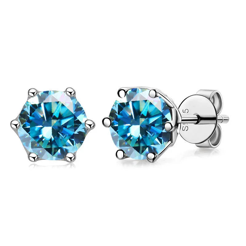 Moissanite Stud Earrings, 1CT