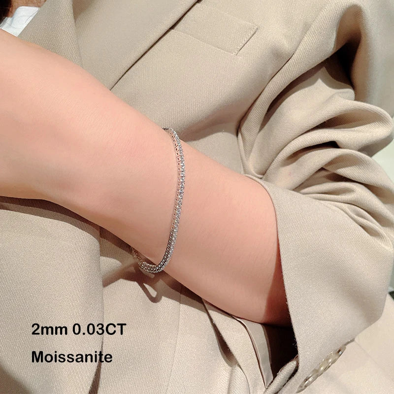 Moissanite Chain Bracelet