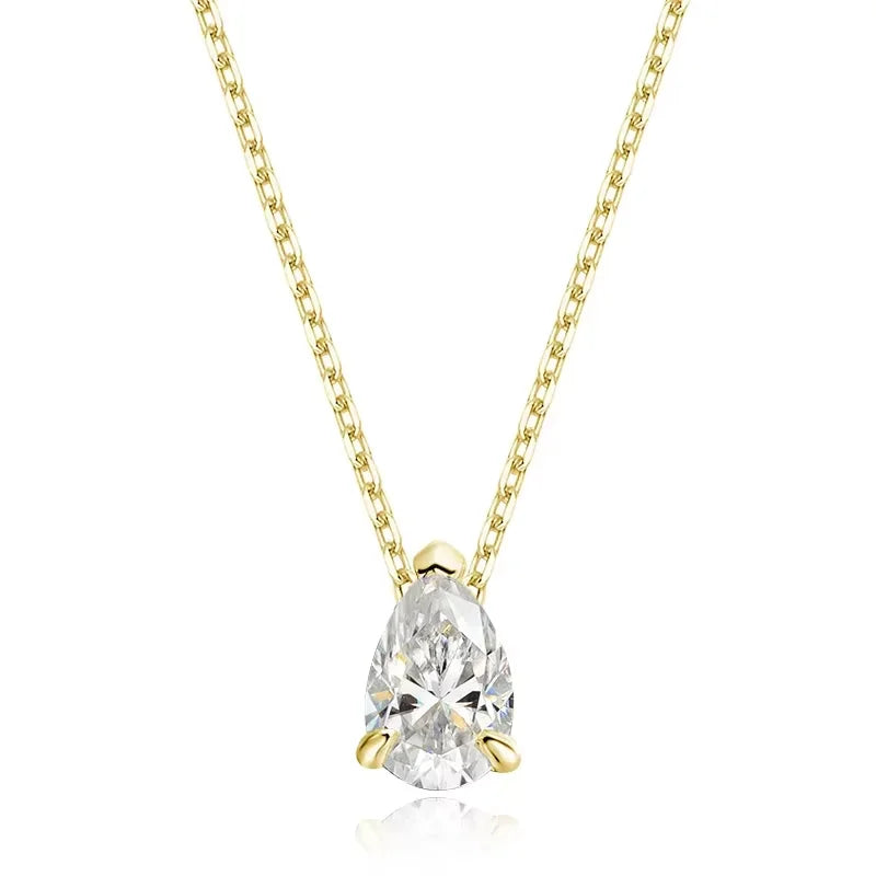 Pear Cut Moissanite Pendant Necklace