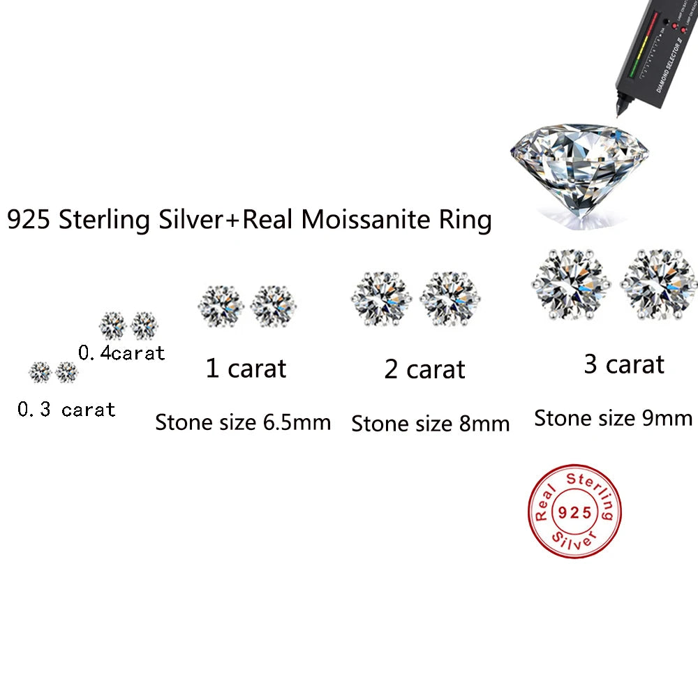 Six-Claw Moissanite Stud Earrings