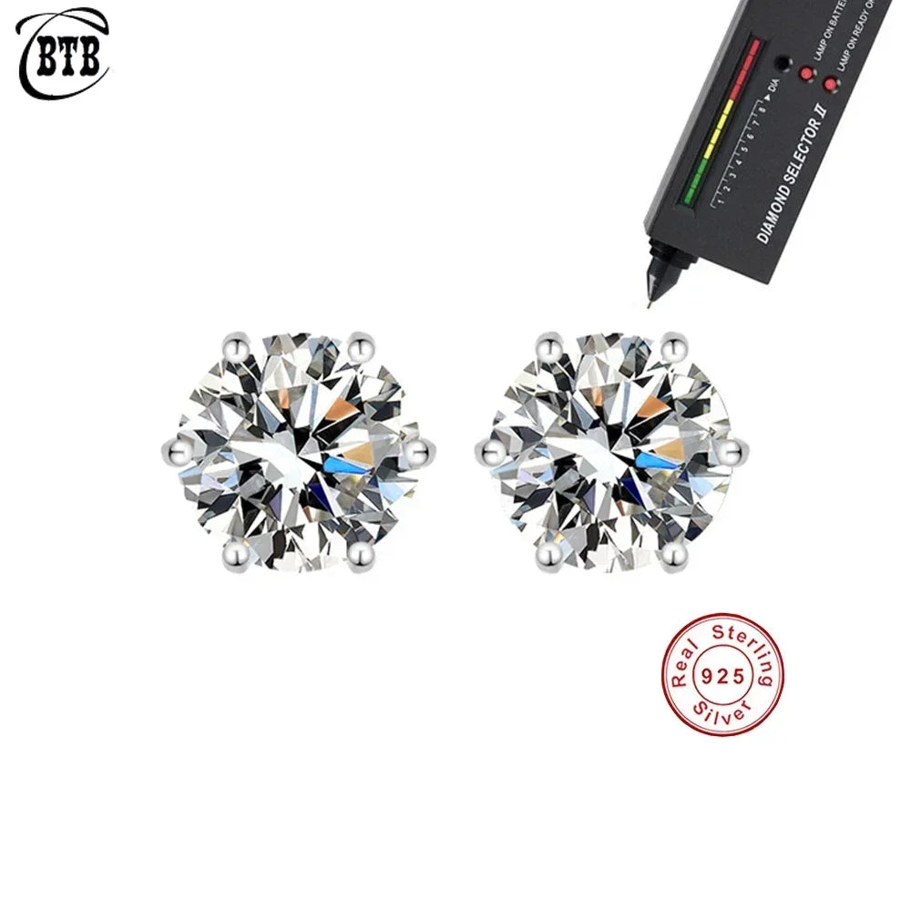 Six-Prong Moissanite Stud Earrings