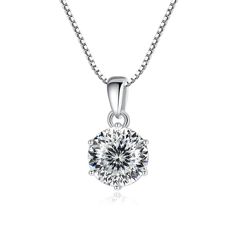 Moissanite Pendant Necklace, 1CT