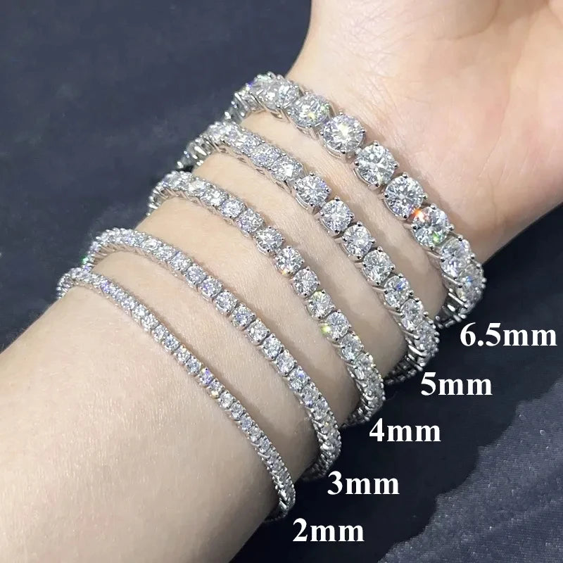 Hip Hop Moissanite Tennis Chain Bracelet