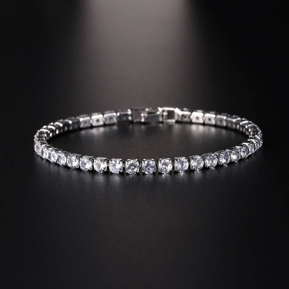 Iced Tennis Bracelet, Cubic Zirconia