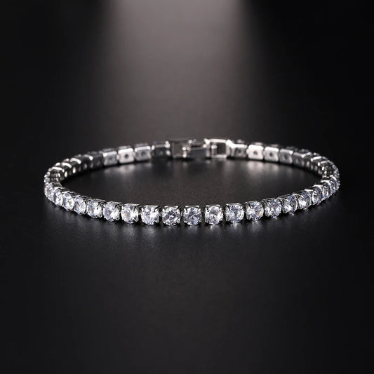 Iced Tennis Bracelet, Cubic Zirconia