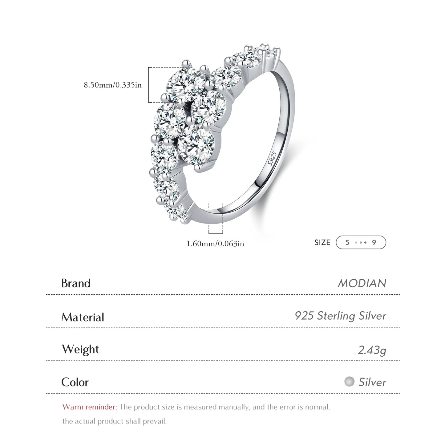 Round CZ Eternity Band Ring