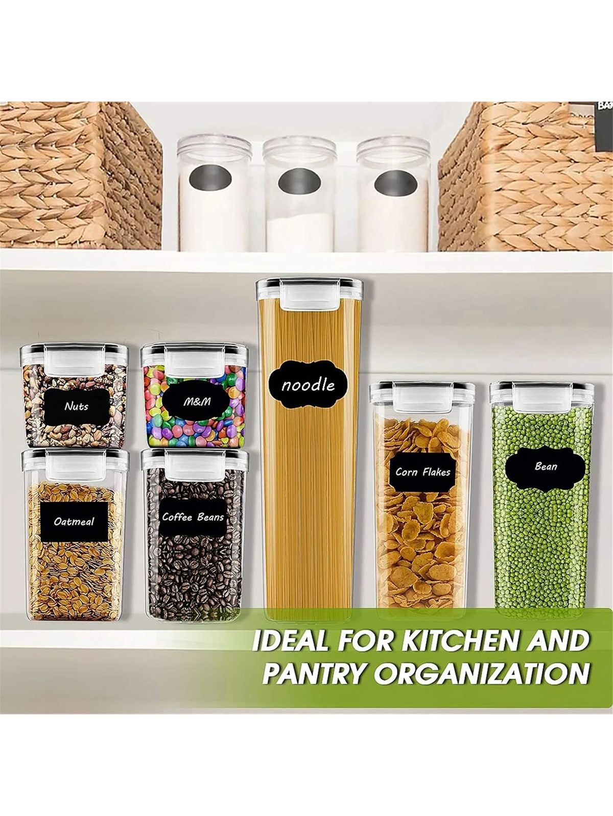 24pcs Airtight Food Storage Containers with Labels