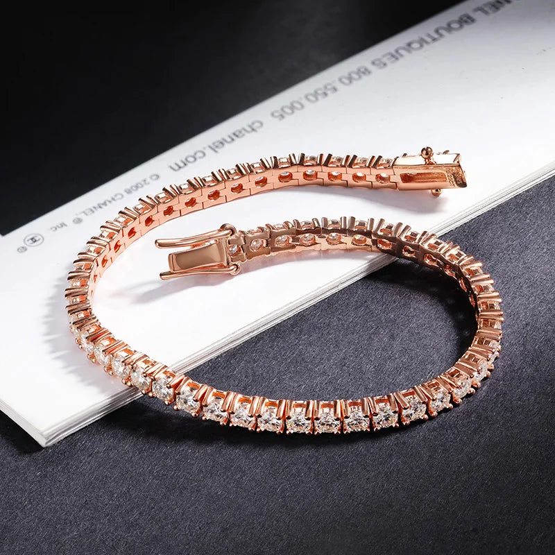 Rose Gold Moissanite Tennis Bracelet