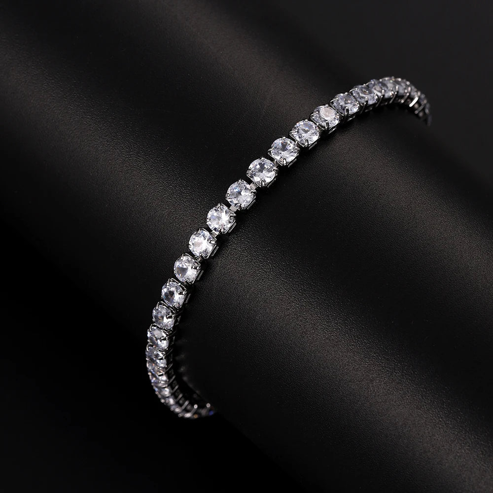 Iced Tennis Bracelet, Cubic Zirconia