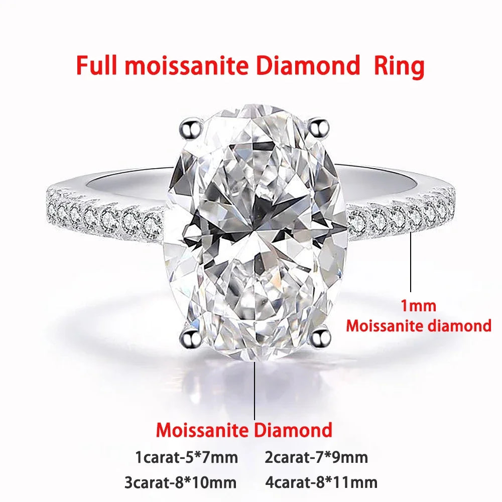Oval Halo Moissanite Engagement Ring