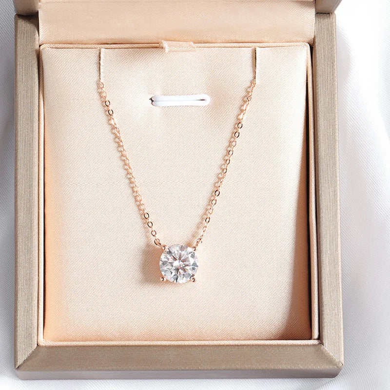 Rose Gold Moissanite Pendant Necklace