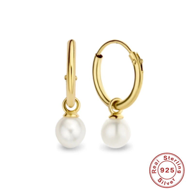 Pearl Hoop Earrings