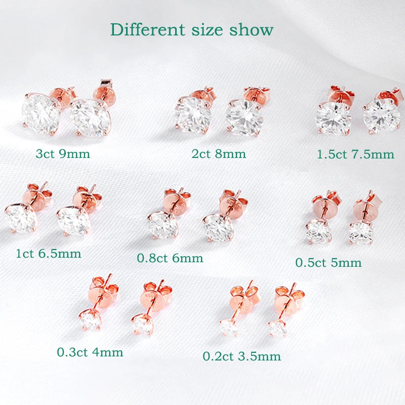 18K Plated Moissanite Stud Earrings
