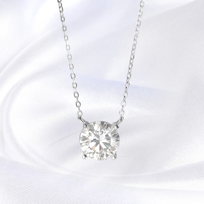 White Gold Moissanite Pendant Necklace
