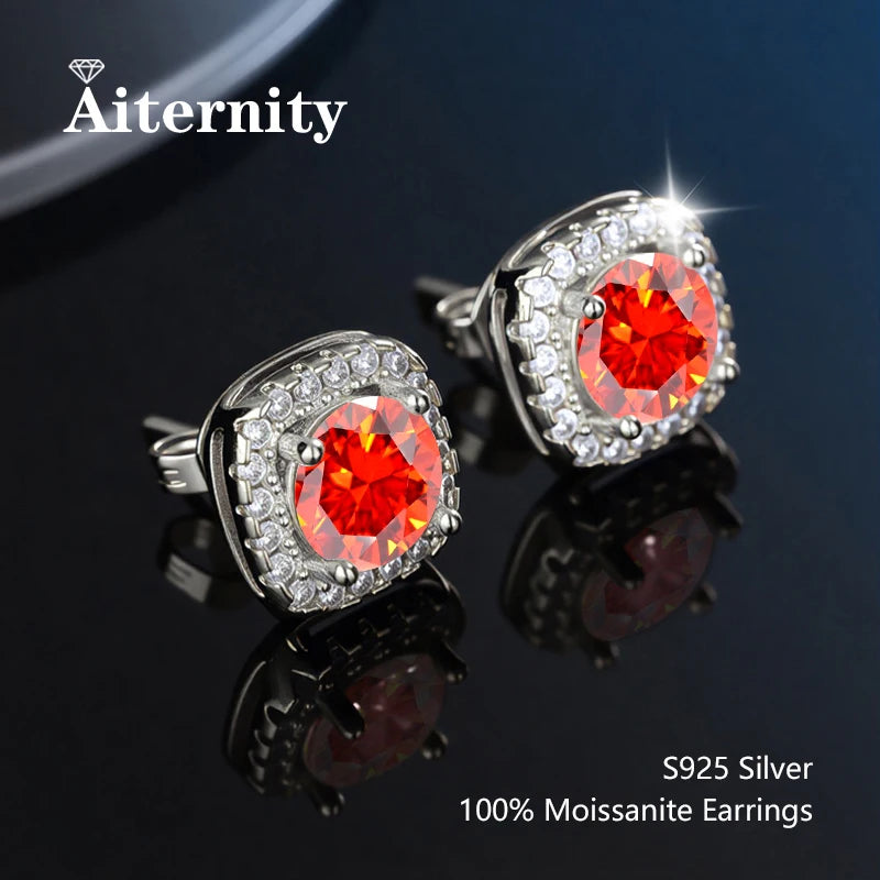 Platinum-Plated Moissanite Stud Earrings