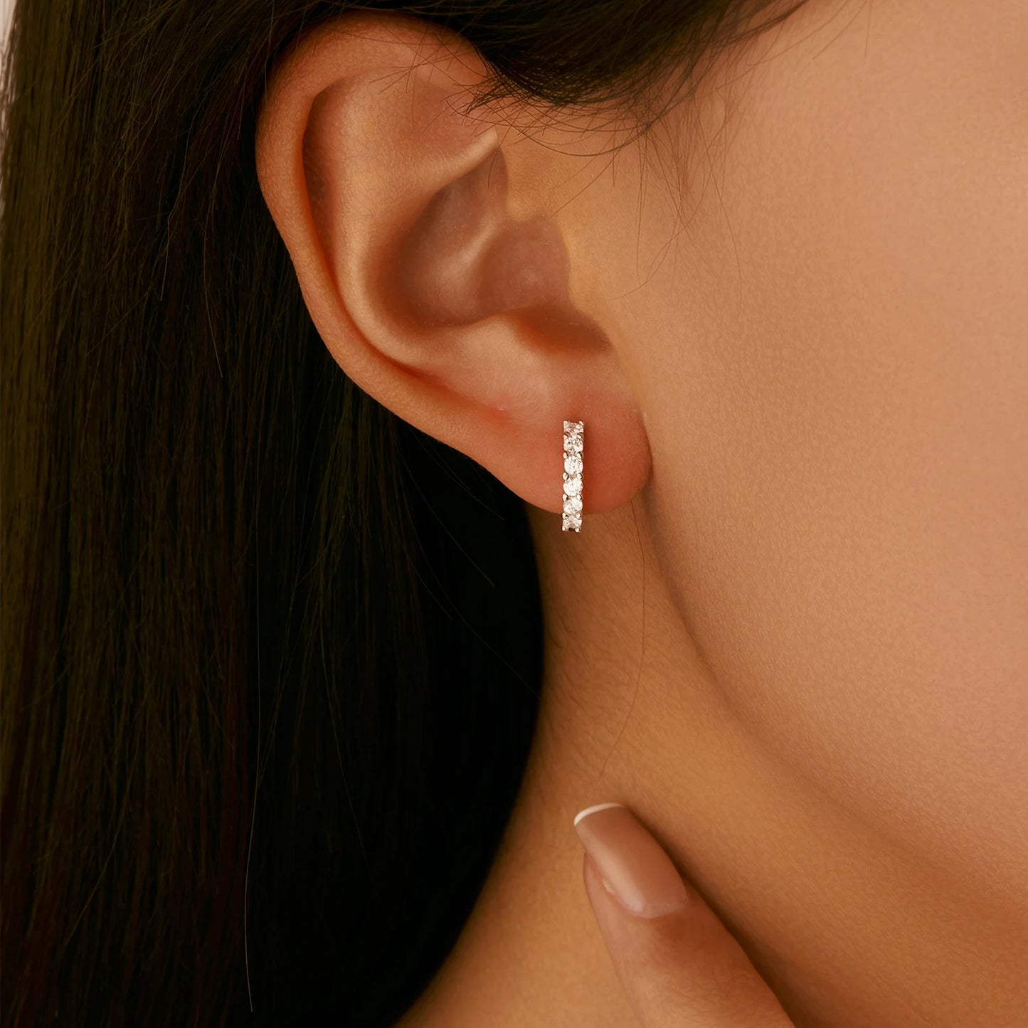 Small Moissanite Hoop Earrings