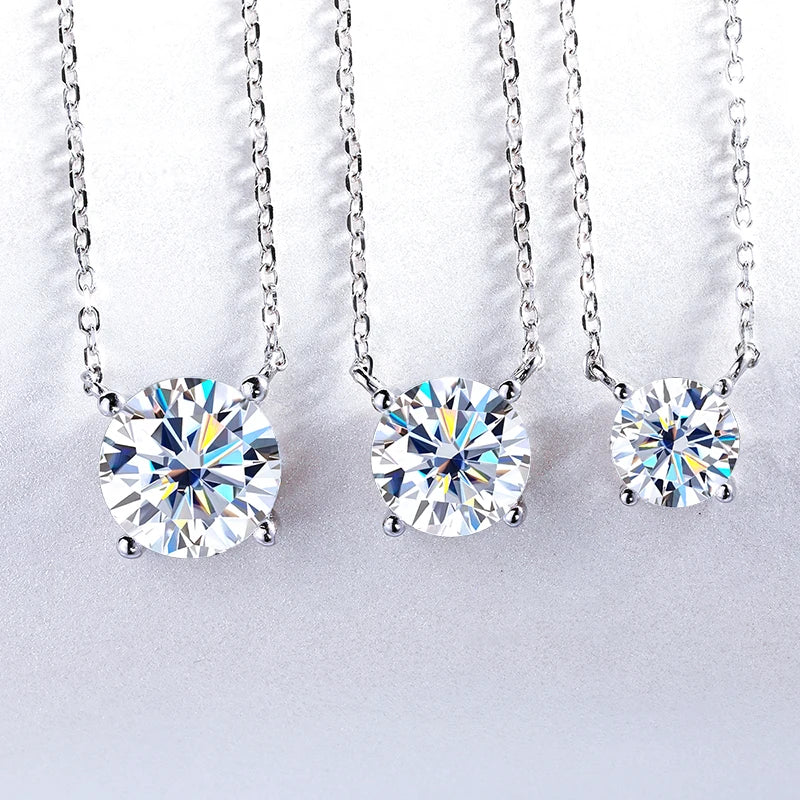 White Gold Moissanite Pendant Necklace