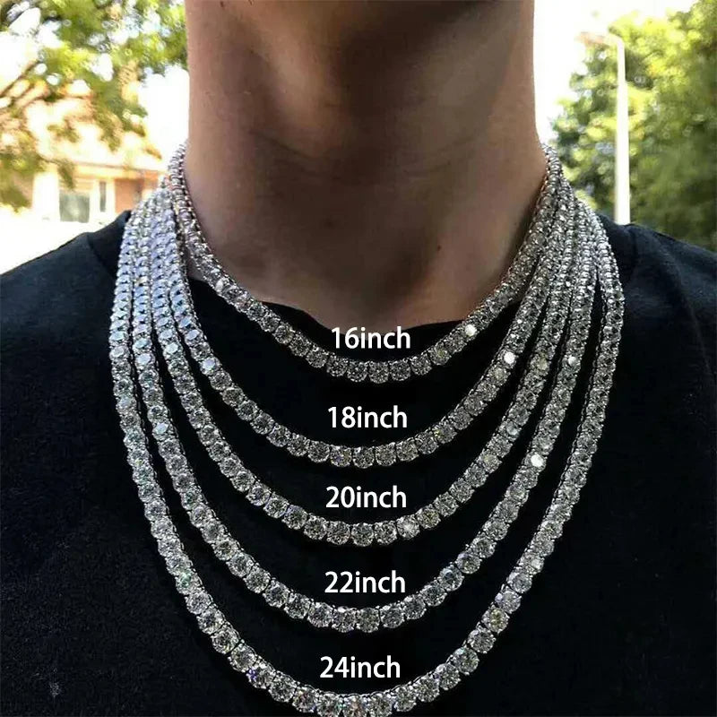 Hip Hop Moissanite Tennis Chain Bracelet