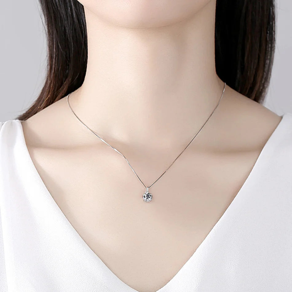 Moissanite Pendant Necklace, 1CT