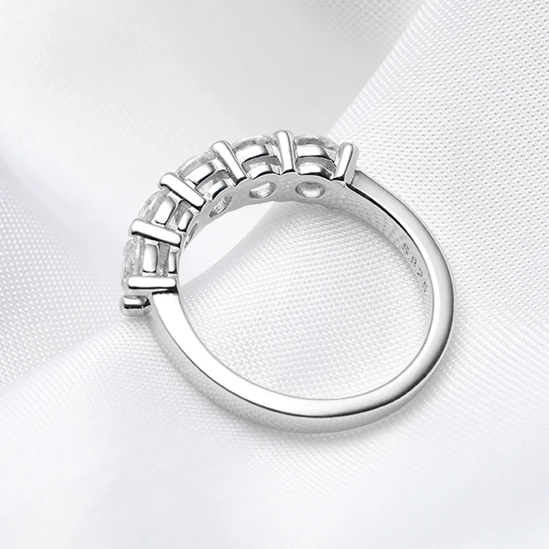 White Gold Moissanite Wedding Band