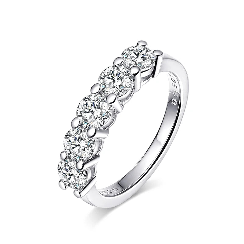 White Gold Moissanite Wedding Band