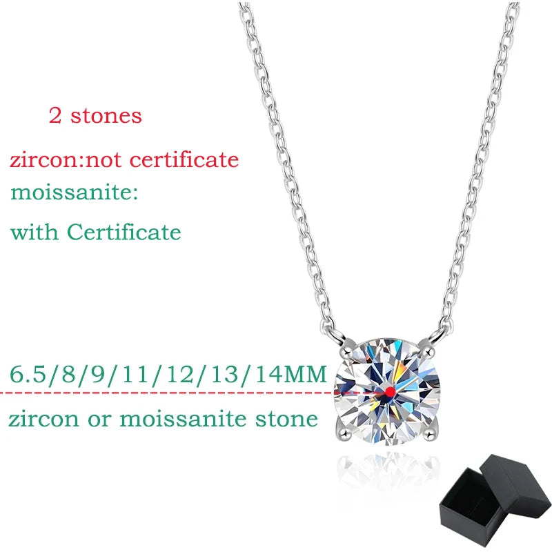 White Gold Moissanite Pendant Necklace