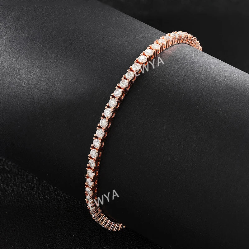 Rose Gold Moissanite Tennis Bracelet