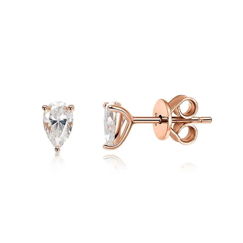 Pear Cut Moissanite Stud Earrings