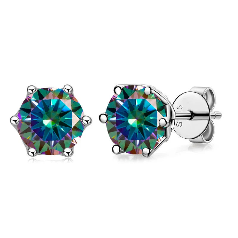 Moissanite Stud Earrings, 1CT