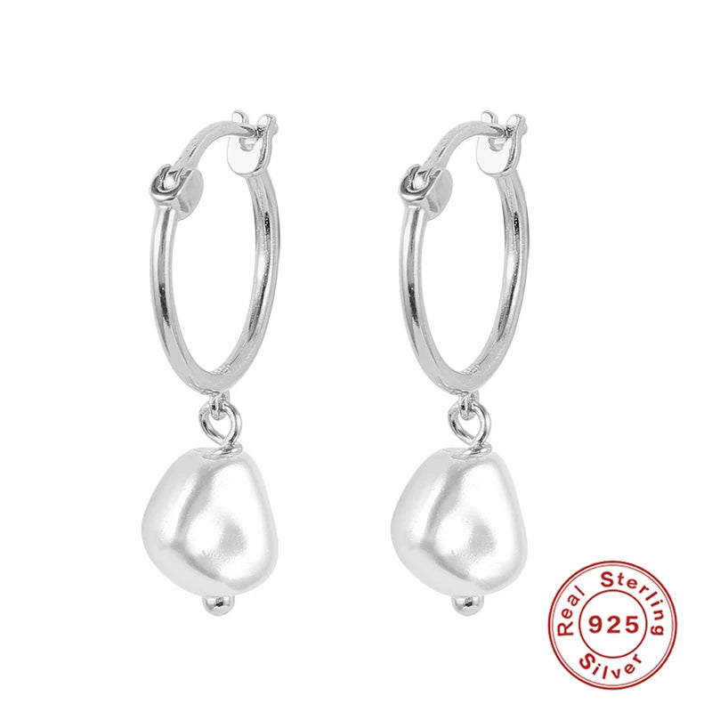 Pearl Hoop Earrings
