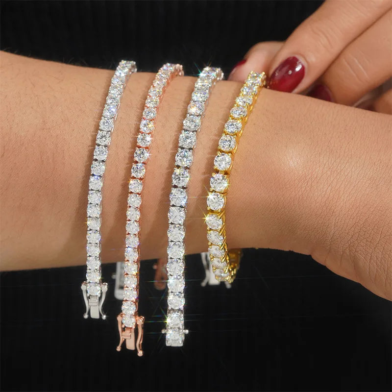 Rose Gold Moissanite Tennis Bracelet