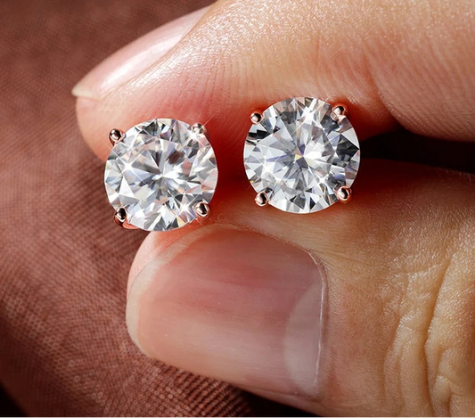 18K Plated Moissanite Stud Earrings