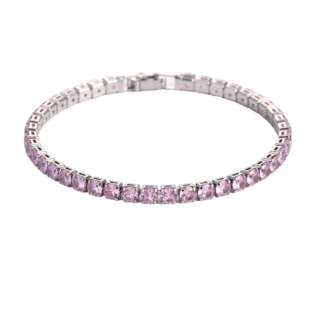 Iced Tennis Bracelet, Cubic Zirconia