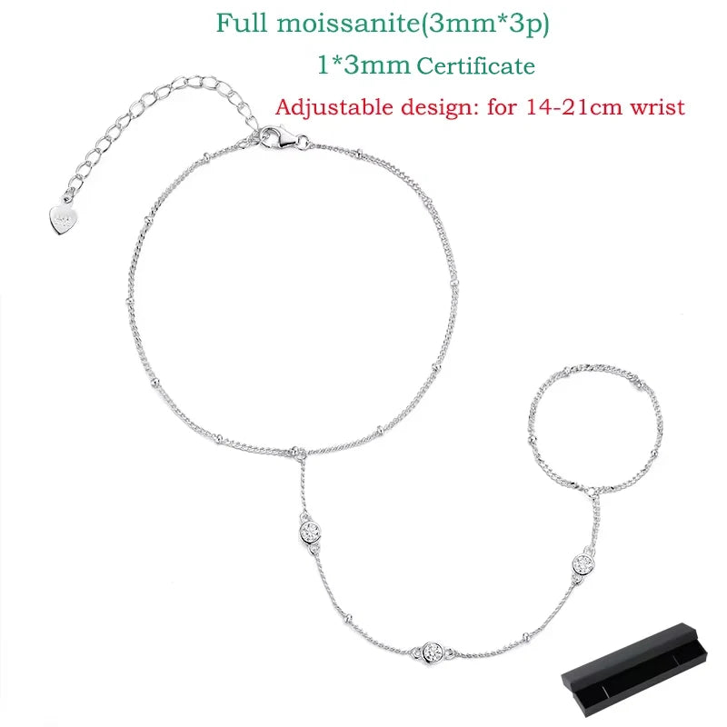 Adjustable Moissanite Chain Bracelet