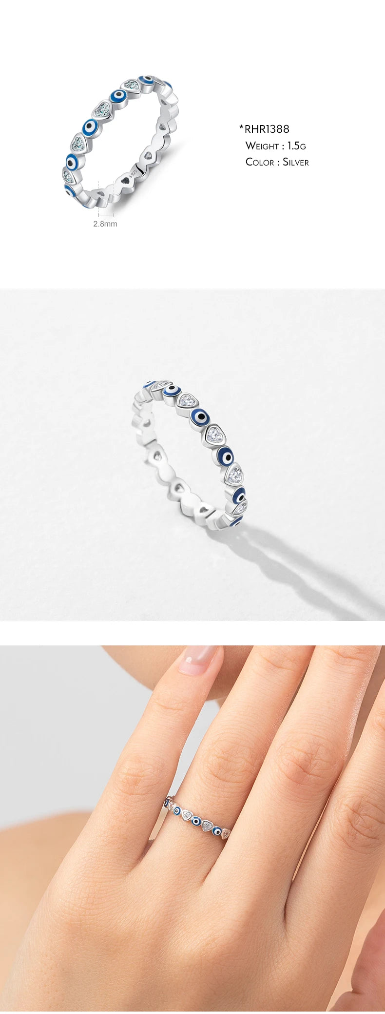 Blue CZ Statement Ring