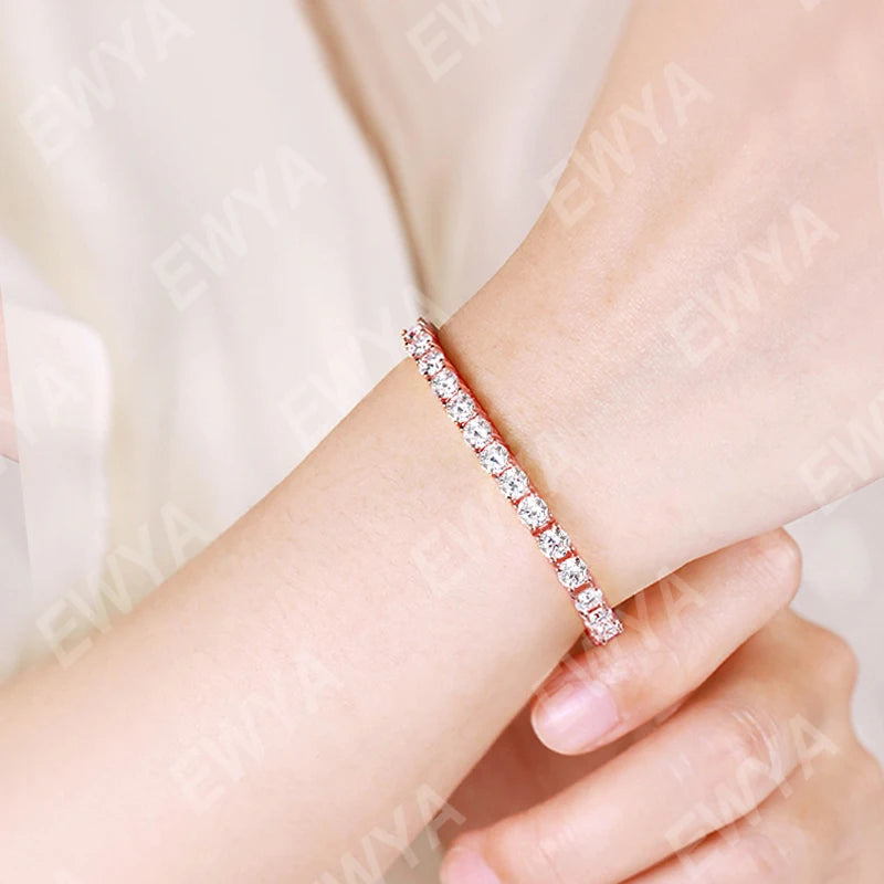 Rose Gold Moissanite Tennis Bracelet