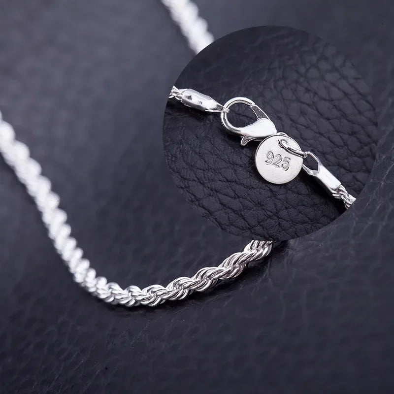 Sterling Silver Rope Chain Necklace
