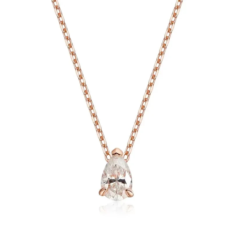 Pear Cut Moissanite Pendant Necklace