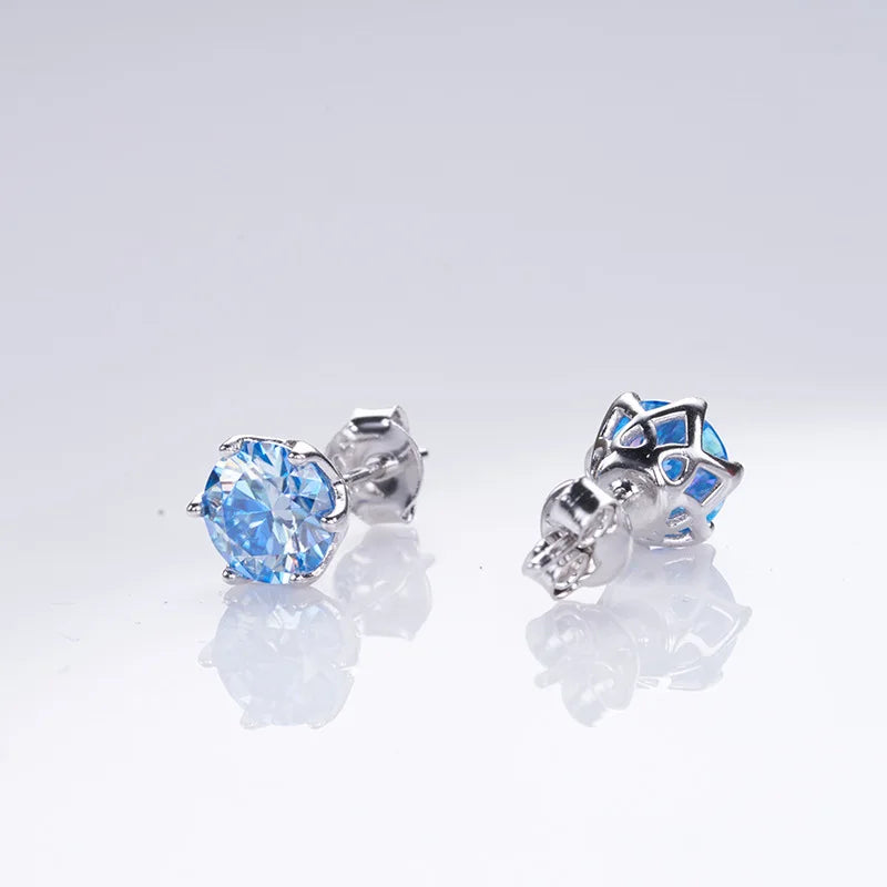 Moissanite Stud Earrings, 1CT