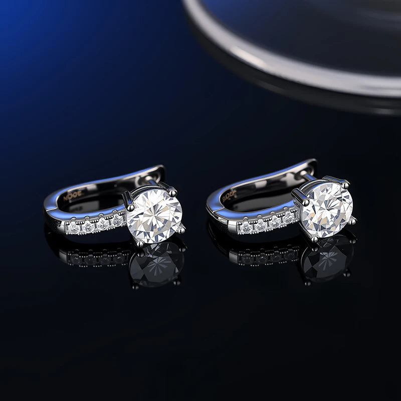 Platinum-Plated Moissanite Stud Earrings
