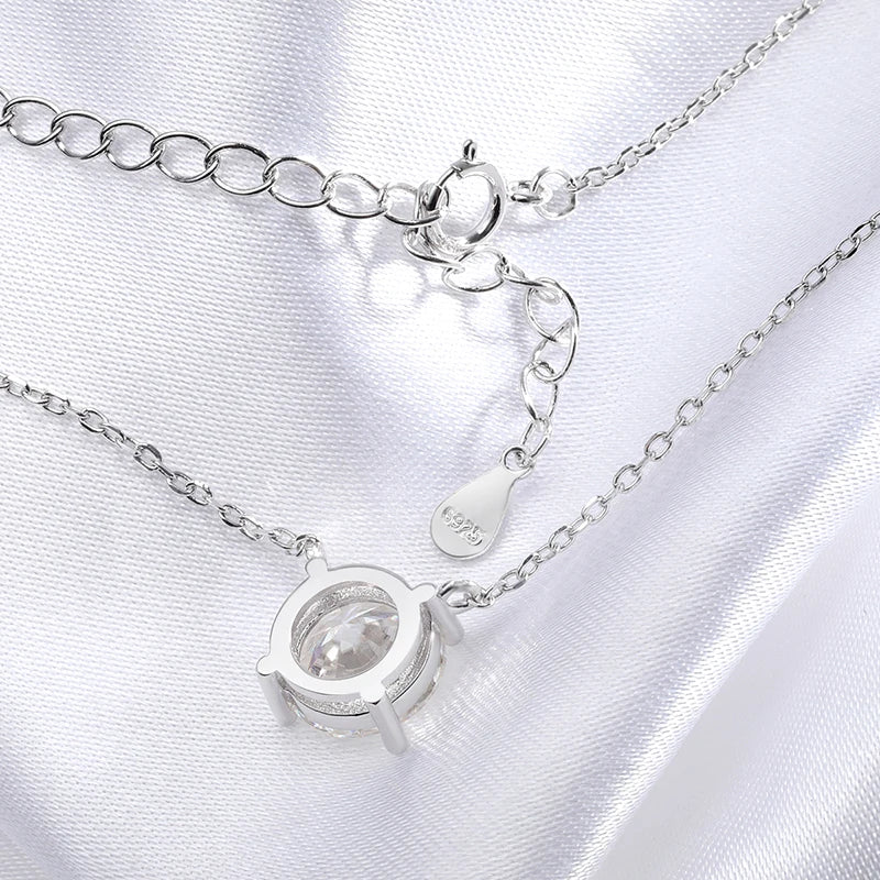 White Gold Moissanite Pendant Necklace