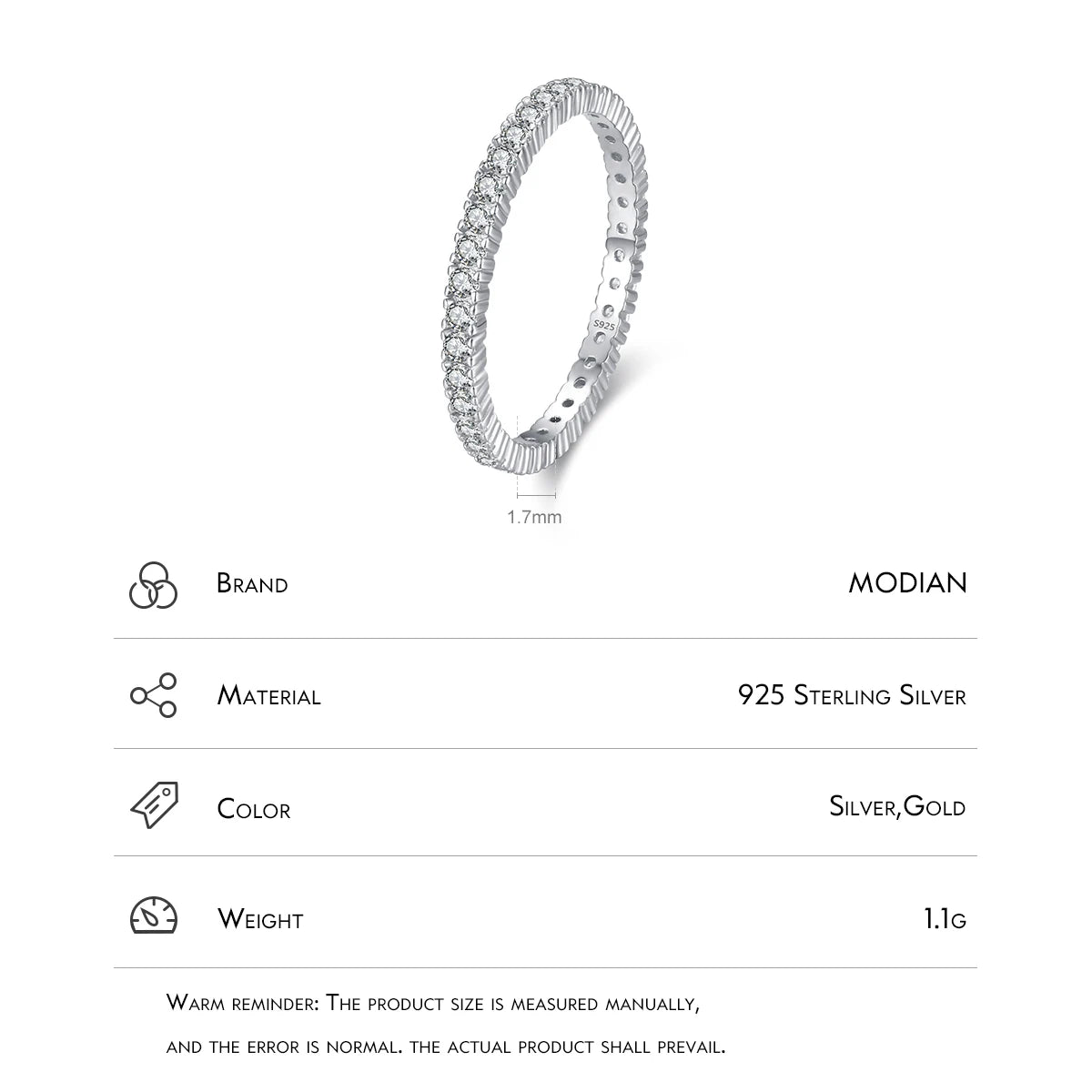 Zircon Wedding Band Ring