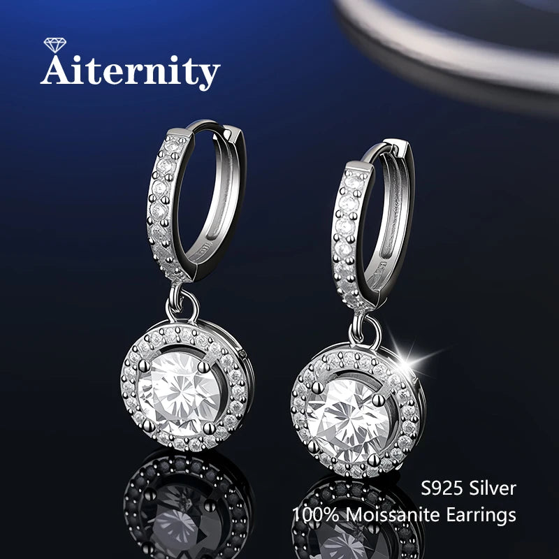 Platinum-Plated Moissanite Stud Earrings