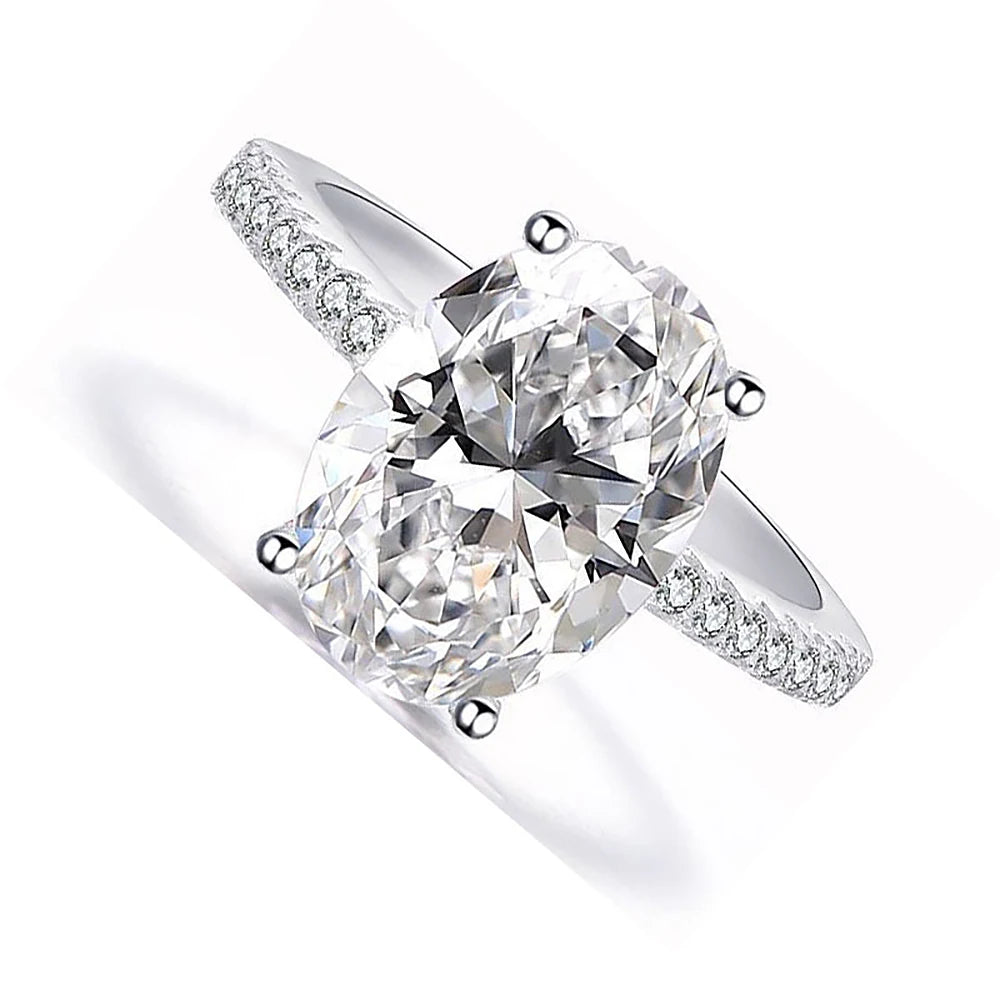 Oval Halo Moissanite Engagement Ring